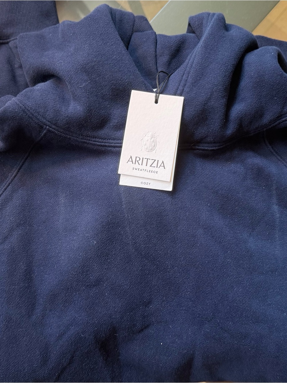 Aritzia Men’s Crewneck Sweatfleece Hoodie - Navy Blue